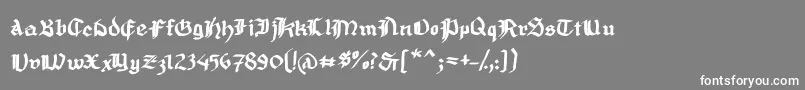 フォントMousefrakturBold – 灰色の背景に白い文字