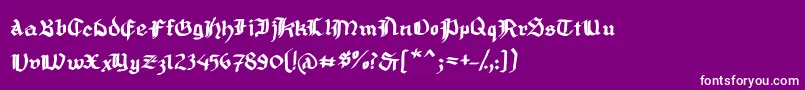 フォントMousefrakturBold – 紫の背景に白い文字