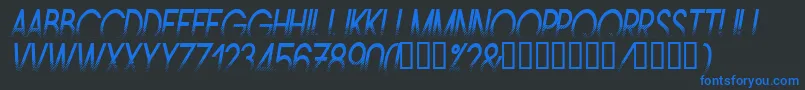 Amstni Font – Blue Fonts on Black Background