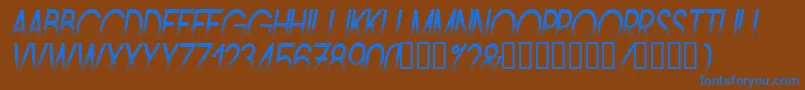 Amstni Font – Blue Fonts on Brown Background