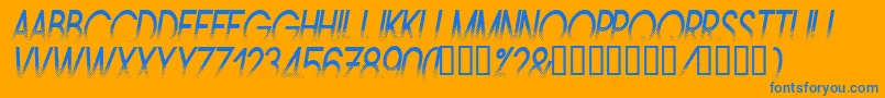 Amstni Font – Blue Fonts on Orange Background