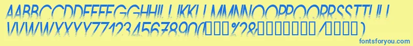 Amstni Font – Blue Fonts on Yellow Background
