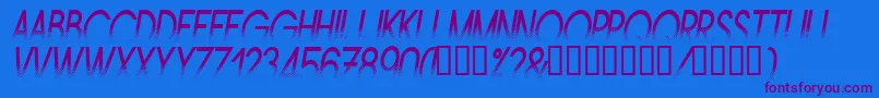 Amstni Font – Purple Fonts on Blue Background