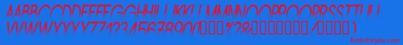 Amstni Font – Red Fonts on Blue Background