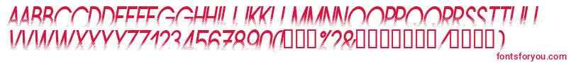 フォントAmstni – 白い背景に赤い文字