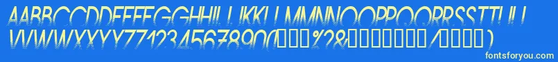 Amstni Font – Yellow Fonts on Blue Background