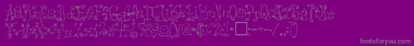 DanzinRegular-Schriftart – Graue Schriften auf violettem Hintergrund