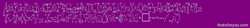 DanzinRegular Font – Green Fonts on Purple Background