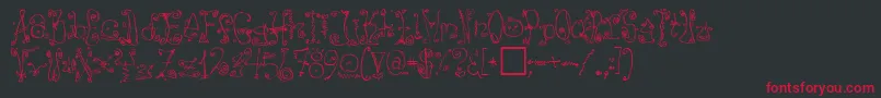 DanzinRegular Font – Red Fonts on Black Background