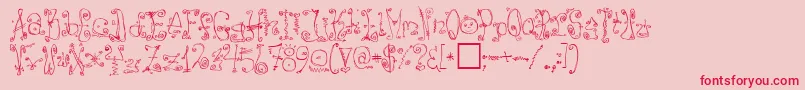 DanzinRegular Font – Red Fonts on Pink Background