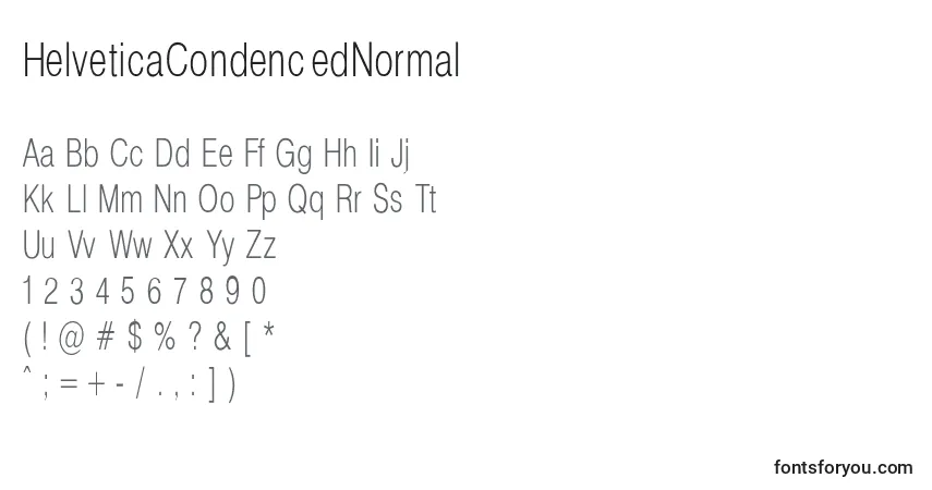 Czcionka HelveticaCondencedNormal – alfabet, cyfry, specjalne znaki