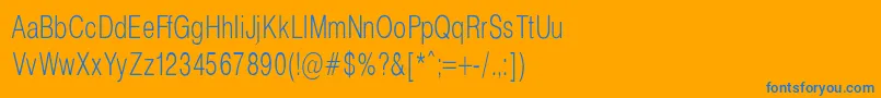 HelveticaCondencedNormal Font – Blue Fonts on Orange Background