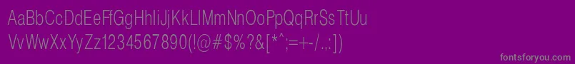 フォントHelveticaCondencedNormal – 紫の背景に灰色の文字