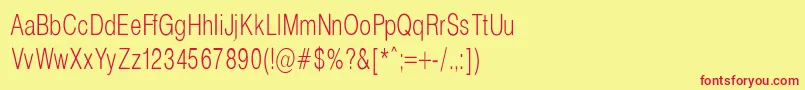 HelveticaCondencedNormal Font – Red Fonts on Yellow Background