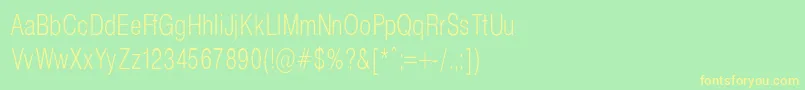 HelveticaCondencedNormal Font – Yellow Fonts on Green Background