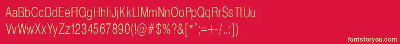 HelveticaCondencedNormal Font – Yellow Fonts on Red Background