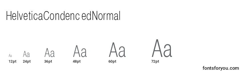 Размеры шрифта HelveticaCondencedNormal