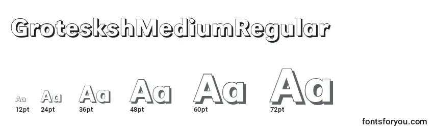 Größen der Schriftart GroteskshMediumRegular