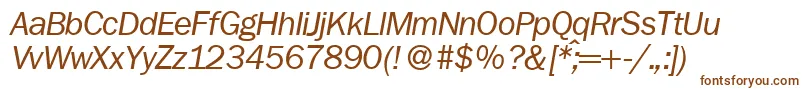 FranklingothicnewItalic-fontti – ruskeat fontit valkoisella taustalla