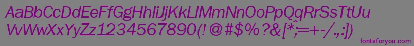 FranklingothicnewItalic Font – Purple Fonts on Gray Background