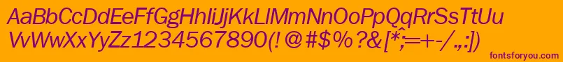FranklingothicnewItalic Font – Purple Fonts on Orange Background