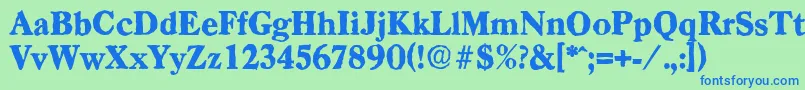 CasadantiqueHeavyRegular-Schriftart – Blaue Schriften auf grünem Hintergrund