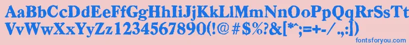 フォントCasadantiqueHeavyRegular – ピンクの背景に青い文字