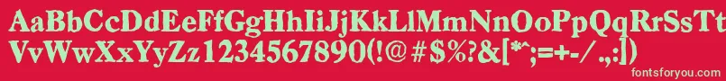 CasadantiqueHeavyRegular Font – Green Fonts on Red Background