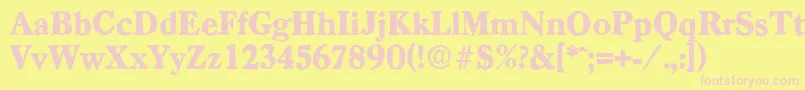 CasadantiqueHeavyRegular-Schriftart – Rosa Schriften auf gelbem Hintergrund