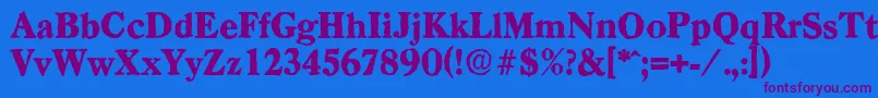 CasadantiqueHeavyRegular-Schriftart – Violette Schriften auf blauem Hintergrund