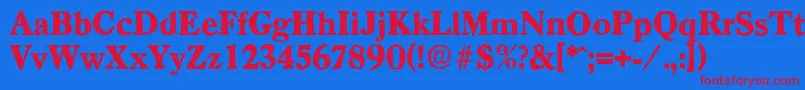 CasadantiqueHeavyRegular Font – Red Fonts on Blue Background