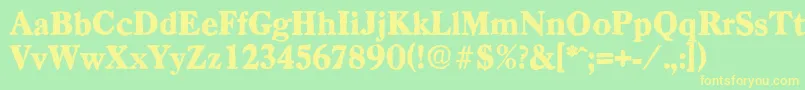CasadantiqueHeavyRegular-Schriftart – Gelbe Schriften auf grünem Hintergrund