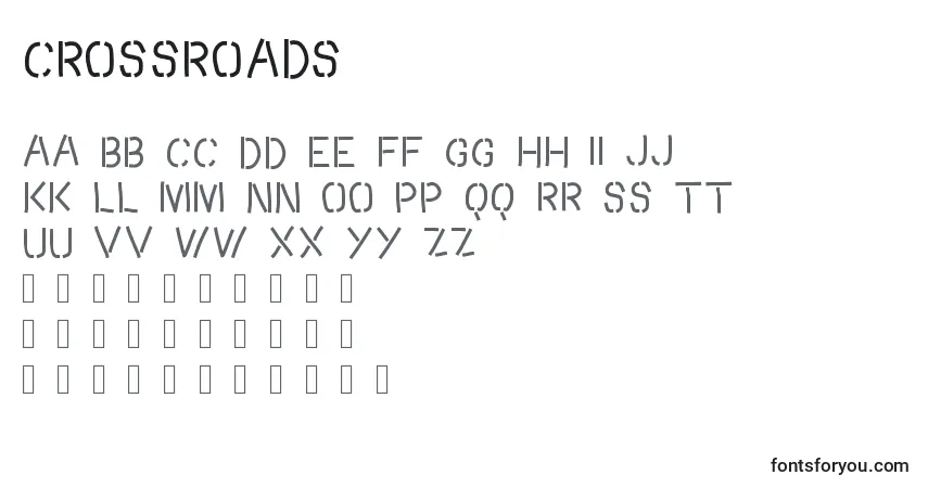 Fuente Crossroads - alfabeto, números, caracteres especiales