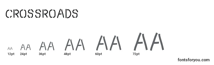 Crossroads Font Sizes