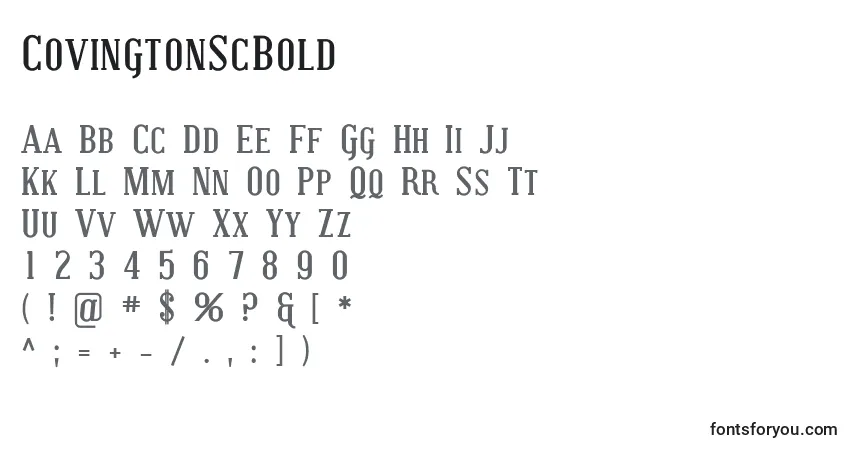 Шрифт CovingtonScBold – алфавит, цифры, специальные символы