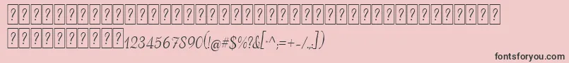 フォントAdanaScriptDeco – ピンクの背景に黒い文字