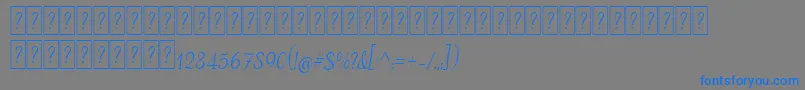 AdanaScriptDeco-fontti – siniset fontit harmaalla taustalla