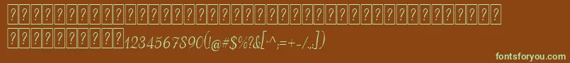 Czcionka AdanaScriptDeco – zielone czcionki na brązowym tle