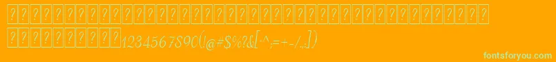 Шрифт AdanaScriptDeco – зелёные шрифты на оранжевом фоне