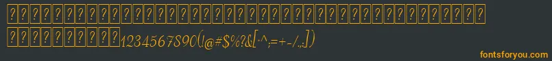 Fonte AdanaScriptDeco – fontes laranjas em um fundo preto