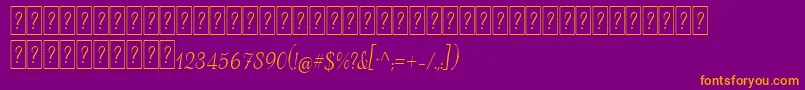Więcej informacji o czcionce AdanaScriptDeco Czcionka AdanaScriptDeco – pomarańczowe czcionki na fioletowym tle