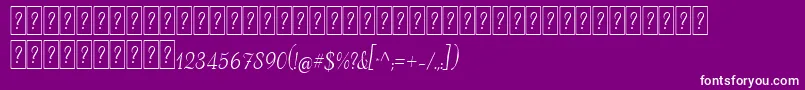 Czcionka AdanaScriptDeco – białe czcionki na fioletowym tle