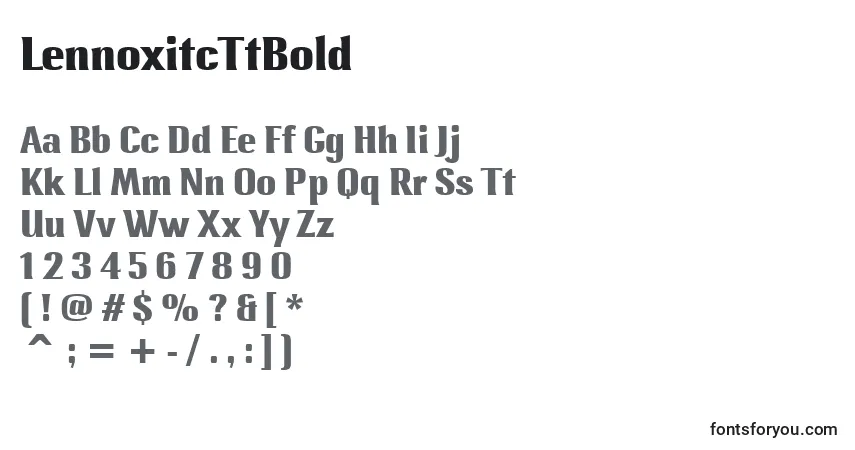 Schriftart LennoxitcTtBold – Alphabet, Zahlen, spezielle Symbole