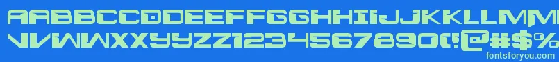 Fonte Interdiction – fontes verdes em um fundo azul