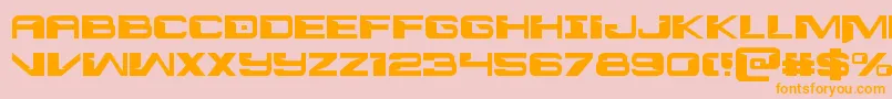 Interdiction-Schriftart – Orangefarbene Schriften auf rosa Hintergrund