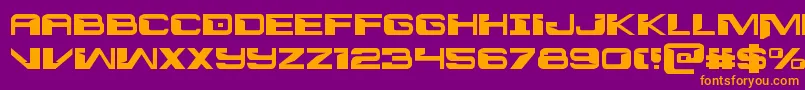Interdiction-fontti – oranssit fontit violetilla taustalla