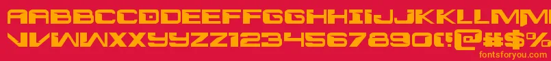 フォントInterdiction – 赤い背景にオレンジの文字