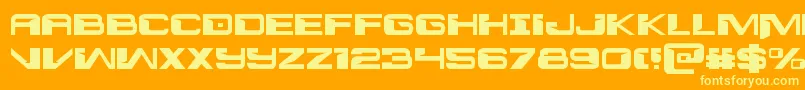 Fonte Interdiction – fontes amarelas em um fundo laranja