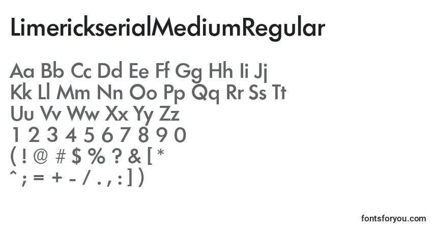 LimerickserialMediumRegularフォント–アルファベット、数字、特殊文字