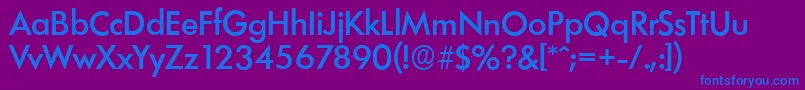 フォントLimerickserialMediumRegular – 紫色の背景に青い文字